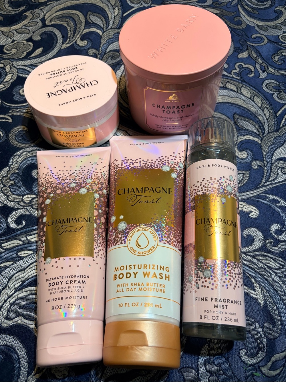 Bath & Body Works Champagne Toast Body Wash & Care Set - Pink & Gold